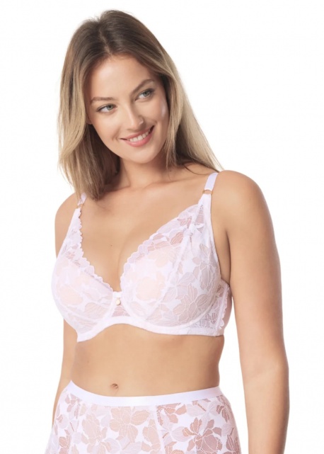 Mefemi Biustonosz Hanna Push-up Biało-beżowy