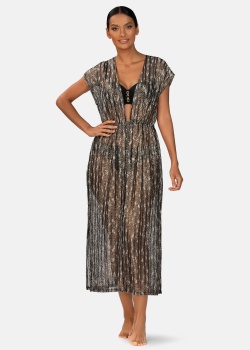 Feba Sukienka Plażowa F120A/509A/26 Długa Czarna